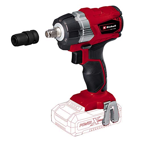 Einhell TE-CW 18 Li BL Solo Power X-Change - Llave de impacto de batería, Ion de litio, 18V, 215Nm, luz LED y adaptador de broca para atornillar (ref. 4510040)