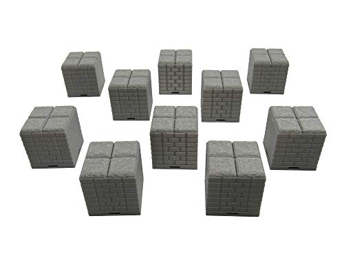 EnderToys Bloqueo de Azulejos de mazmorra – Suelo Elevado (10 Piezas), Terrain Scenery Mesa 28 mm Miniaturas Juego de rol, impresión 3D pintable