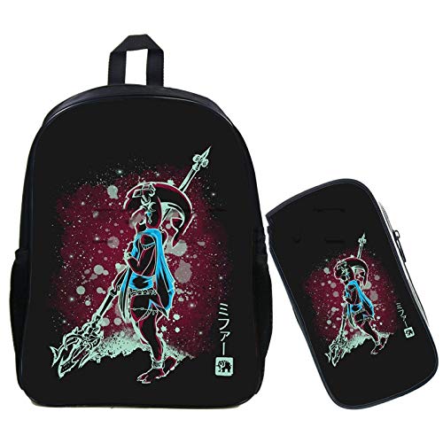 Estuche de 2 unidades/set The Legend of Zelda Fluorescencia Mochila para adolescentes niños niñas bolsas escolares Cool Link Majora's Mask Mochila de viaje