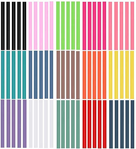 EWPARTSES 75 Palillos pegajosos Adhesivos coloreados del Arma del Pegamento Caliente del Arte del Brillo del Paquete, 7mm * 100m m (No-Glitter-75pcs)