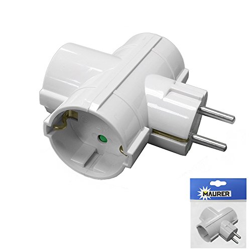 ExtraStar Adaptador Triple/ Ladron Triple Schuko 16 A. 250 V.