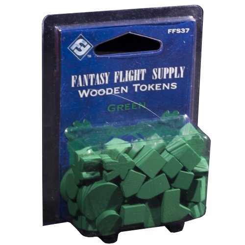 Fantasy Flight Games- Wooden Gaming Tokens: Green, Color (FFS37)