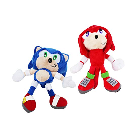 FENGHU Peluche Sonic 2 unids/Lote Sonic Boom Shadow Knuckles Tails Juguetes de Peluche Super Sonic Suave muñeco de Dibujos Animados Regalos de cumpleaños para niños