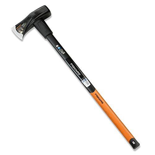 Fiskars Hacha y maza X46, 2 en 1, Peso: 4.95 kg, Hoja de acero templado / Mango de plástico reforzado con fibra de vidrio, Negro/Naranja, 92 x 26 x 8 cm, 1001705