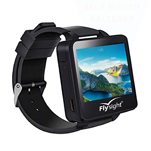 Flysight 5.8Ghz Reloj FPV Racing Band 40 Canales Receptor Pantalla de Monitor Mini Reloj utilizable con HD Raceband Real IME Pantalla de Video de 2 Pulgadas para Drones RC