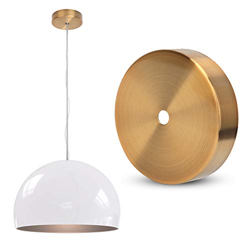 Forma Redonda de Aluminio girada 180 Grados Accesorios de luz de Techo Base de lámpara Ajustable, portalámparas único, para Sala de Estar de Dormitorio de Oficina(Yellow Bronze)