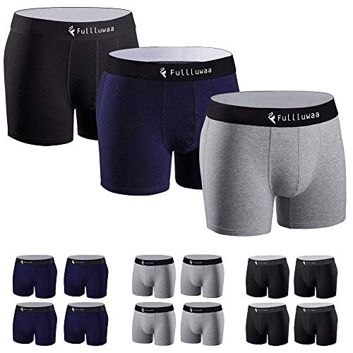 Fullluwaa Bóxer (Pack de 12) Hombre Algodón Calzoncillos-XL