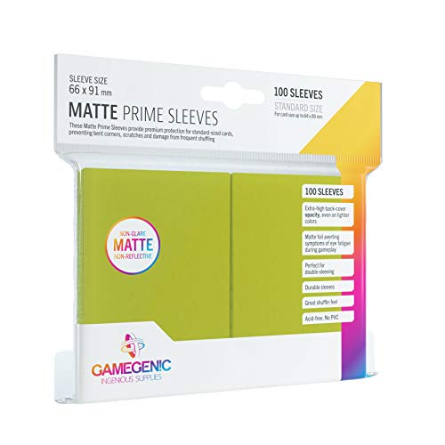 GAMEGEN!C- Pack Matte Prime Sleeves Lime (100), Color (GGS10034ML)