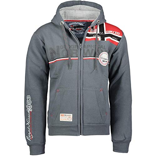 Geographical Norway FAPONIE MEN - Sudadera con capucha y bolsillo tipo canguro para hombre - Sudadera con logotipo para hombre - Sudadera con capucha de manga larga y cálida - Sudadera casual deportiv