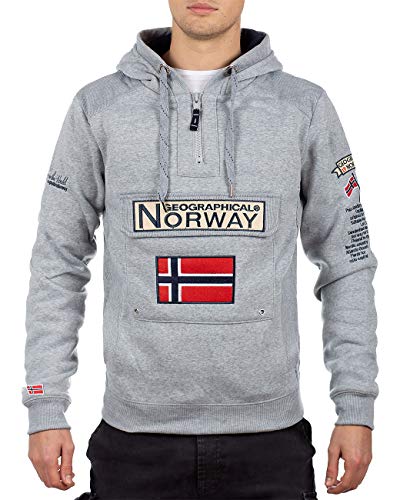 Geographical Norway Sudadera con capucha para hombre Color gris. XL