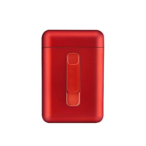 GGHKDD - Funda para cigarrillos recargable con encendedor eléctrico sin llama, resistente al viento, 2 en 1, con tapa desplegable automática, paquete de 20 unidades, tamaño normal