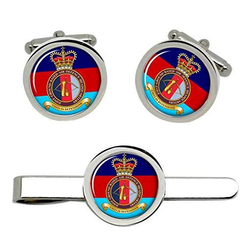 Giftshop UK Junta Suelo Basado Aire Defence Headquarters, GB Gemelos y Corbata Clip Set