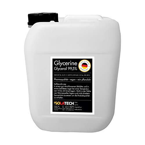 Glicerina 99.5% grado farmacéutico, vegetal puro, glicerina glicerol líquido transparente Botella de 5L (contenido 6kg)