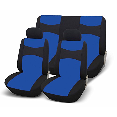 GoodYear 77124 Blue: Juego de Fundas de Asiento de Coche Speed Up 2", Universales, Color Negro y Azul