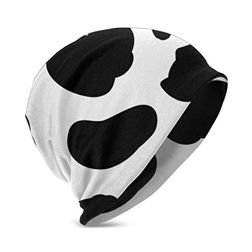 Gorro de algodón con patrón de Vaca en Blanco y Negro sin Costuras para Gorro de bebé Lindo bebé/niña Suave