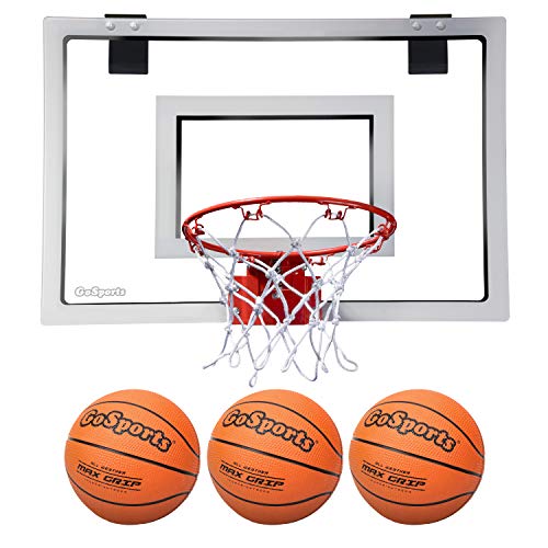 GoSports Puerta de Baloncesto aro con 3 Premium Baloncesto y Bomba, Pro Size, Basketball