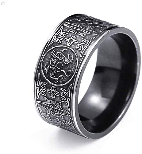 Gótico Anillo de los Hombres, Dragón Negro de Acero Inoxidable Anillo de Viking Anillo Bague de Punk Thor Norte de Europa joyería,12