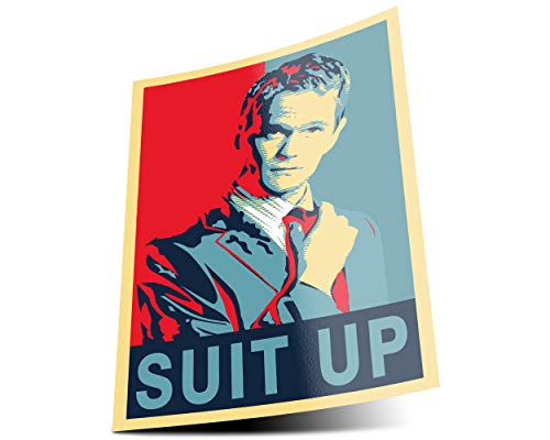 GREAT ART Cartel Azul Rojo Barney Stinson - DIN A1 59,4 x 84,1 cm Mural cómo conocí a tu Madre Traje póster Impresionante decoración roja y Azul Actor de Comedia éxito - DIN A1c