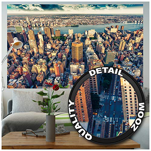 GREAT ART XXL Póster – Manhattan Nueva York Al Atardecer – Horizonte Mural Ciudades Turismo Ciudad Decoración De La Pared Motivo Metrópoli Sightseeing Foto Foto (140 X 100 Cm)