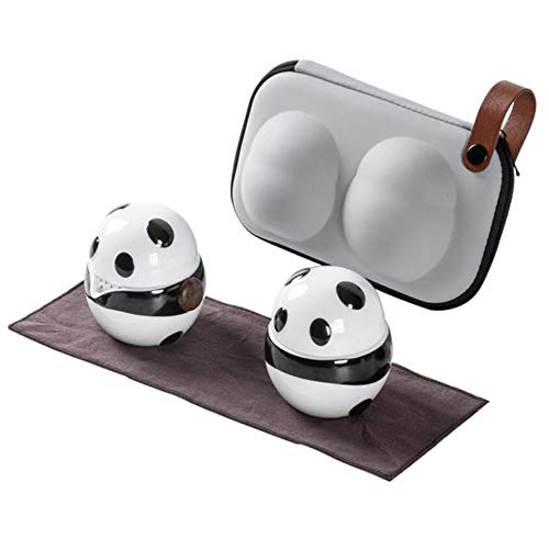 GRXXX Juego de té de cerámica, Taza de Oficina Linda en Forma de Panda, té de Viaje portátil con una Olla y Dos Tazas, Regalo de la Taza de Agua Personal, 2 Combinaciones,teapot+Tea Can