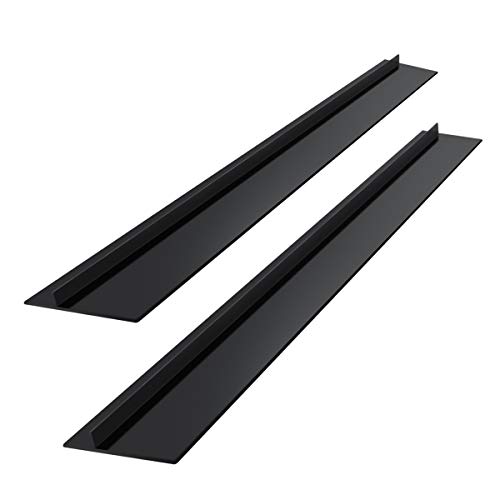 HaiQianXin 2 unids/Set Cocina Estufa de Silicona Contador Gap Cubierta Resistente al Calor Ancho y Largo Gap Filler Spills Seals (Color : Black, Size : 21"(21" L*2.2" W*0.4" H))