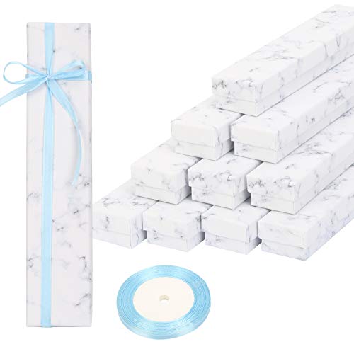 HAKOTOM 10 piezas Cajas de Cartón para Joyería, Caja de Regalo Rectangular, Caja Envoltura de Presentación de Regalo de Cartón, Cajas Pequeñas para Envolver Regalos con Cinta para Bodas, Cumpleaños.