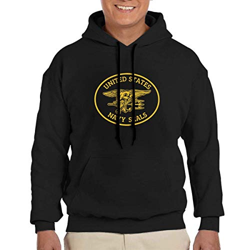 Hangdachang United States Navy Seals Sudadera con Capucha para Hombre Moda suéter para Adultos Pullover con Capucha Bolsillos Grandes 3XL