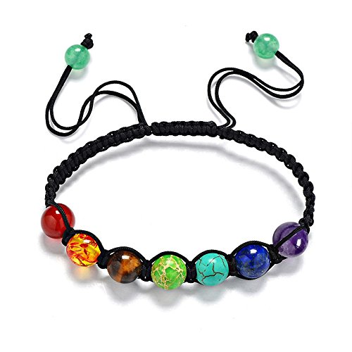 HARRYSTORE 7 Chakras Pulsera Yoga Jade ágata Kundalini Mujer terapias magneticas, curación energética (7 Chakra)