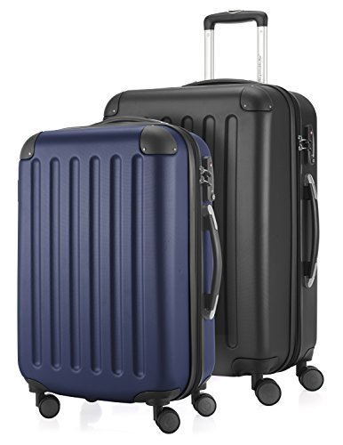 HAUPTSTADTKOFFER - Spree - Equipaje de Mano 55cm + Trolley 65 cm, Azul-Negro