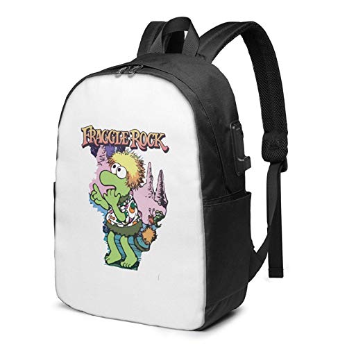 Hdadwy Fraggle Rock Mochila Divertida Mochila para computadora Bolsa de Viaje para Viajes de Negocios Gran Capacidad 17 Pulgadas con Interfaz USB