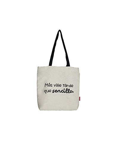 Hello-Bags, Bolso Tote, Algodón 100%, Blanco, con Cremallera, Forro y Bolsillo Interior, 37 x 38 cm + (asa: 28 cm)