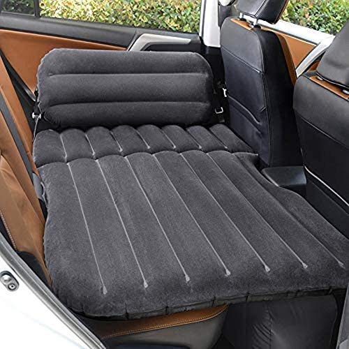 HongLianRiven Cama de Viaje Cama-Mid Coche Cama Inflable Puede Sentarse reclinado automóvil Carro Coche Cama Inflable Cama Mediados de la Cama de Asiento Colchón Gris 5-14 (Color : Black)