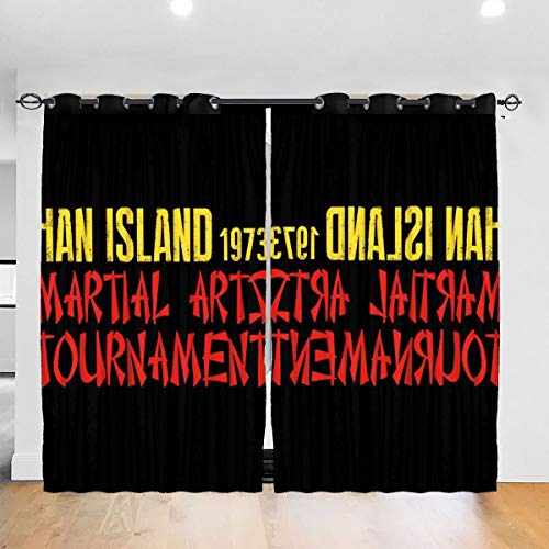 HONGYANW Cortinas para Ventana Hongyang Personalizadas Opacas con Ojales para el Torneo de Artes Marciales, con Aislamiento térmico, para Dormitorio, Sala de Estar, 132 x 183 cm, 2 Paneles