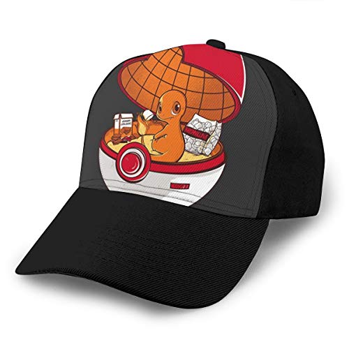 HONGYANW Gorra de béisbol roja Pokehouse Charmander Monster of The Pocket Dad Sombrero ajustable transpirable para hombres y mujeres Snapback Trucker Cap