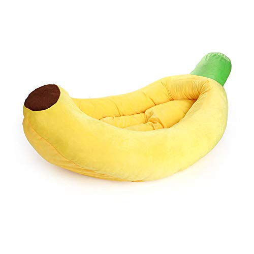 huajuan Banana Camas para Perros Cama para Perros Cama para Mascotas Cama para Mascotas con Cojín Reversible Canasta para Perros Cama Cómoda Lavable para Mascotas De Tamaño Mediano Y Grande,L