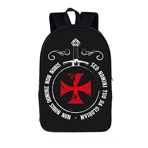 huateng Mochila Caballero Templario Mochila Hombres/Mujeres Mochila Escolar para Estudiantes Bolsa 3D Caballero Templario artículos Mochila deportiva de viaje para niños niñas42 * 29 * 16cm