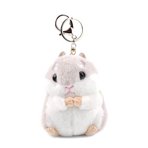 iTemer Lindo hámster muñeco de Peluche Colgante de Juguete Llavero Bolsa Colgante Creativo Mascota Llavero Colgante 12 * 7cm Gris