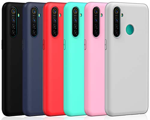 ivoler 6 x Funda para OPPO Realme 5 Pro, Ultra Fina Carcasa Silicona TPU de Alta Resistencia y Flexibilidad (Negro, Azul Oscuro, Rojo,Verde, Rosa, Blanco)