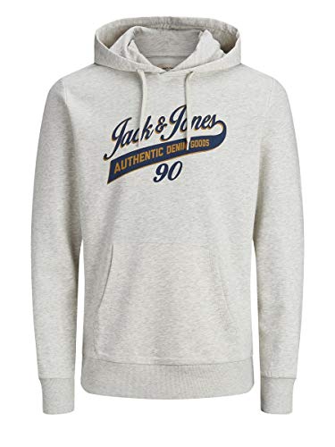 Jack & Jones Jjelogo Sweat Hood Two Color Noos Capucha, Gris (White Melange Detail:Reg Fit - Melange), XX-Large para Hombre