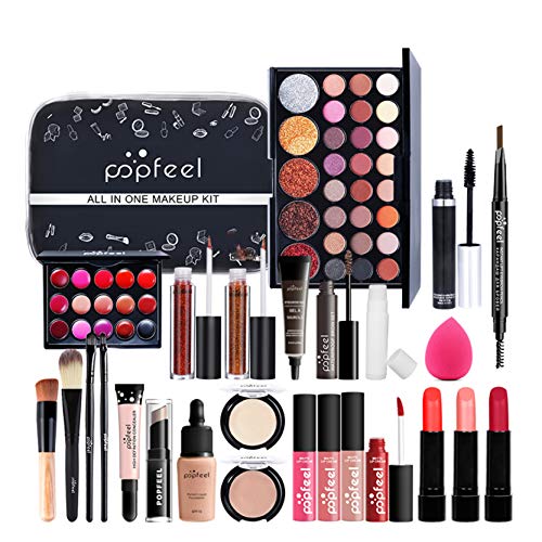 JasCherry 26 Piezas Juego de Maquillaje Set Estuche de Maquillaje Paleta Kit - Belleza Cosmético de Caja Belleza Juego de Regalos pour Ojo, Cara, Labio y Ceja Make-up