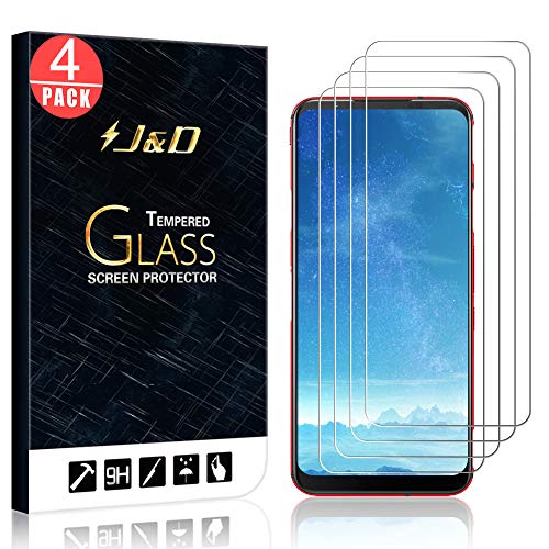 J&D Compatible para ZTE Nubia Red Magic 5G/nubia Red Magic 5S Protector de Pantalla, 4 Paquetes [Vidrio Templado] [NO Cobertura Completa] Cristal Templado Protector de Pantalla para Nubia Red Magic 5G