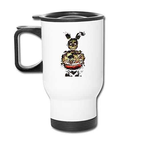 Jldoenh Udjgn Five Nights At Freddy'S Taza aislada taza de café a prueba de fugas taza de acero inoxidable unisex oficina viaje hogar