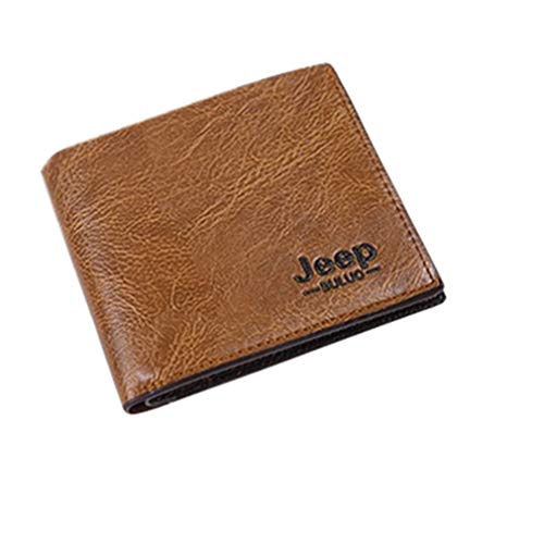 joj Cartera para Hombre con Clip de Dinero y Estuche para Monedas Cartera para Tarjeta de crédito Cartera para Tarjeta | Monedero Fino para Hombres/Adolescente Negro-Marrón Pequeño