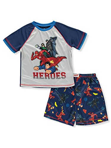 Justice League Varones Heroes Mesh 2 Piece Short Pajama Set Juego de pijama - Azul - XS