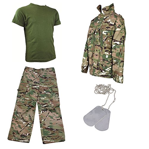 Kids Lot de 5 bloc-notes camouflage HMTC MTP-Match T-shirt Camo Pantalon avec Dog Tags