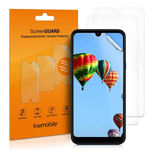 kwmobile Set de 3X Protector Compatible con LG Q60 - Pack 3X película Transparente Protectora de Pantalla para móvil