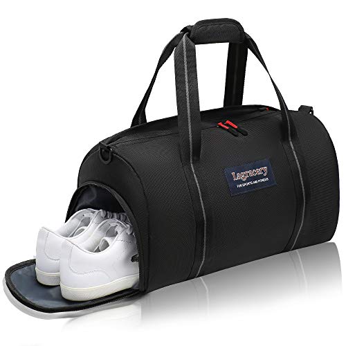 La Gracery - Bolsa deportiva para gimnasio con compartimento para zapatos y capa de separación húmeda seca, impermeable, bolsa de viaje para mujeres y hombres