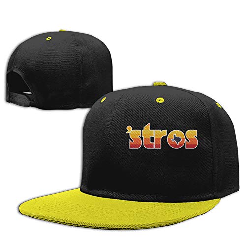 Labels4school Astro Inspired Stros - Gorra de béisbol ajustable para niños y niñas de 6 a 12 años, color amarillo