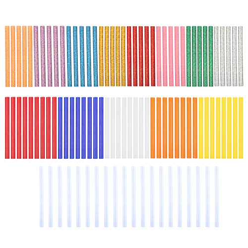 LAITER 100 Unids Colores Barra de Pegamento Caliente DIY Transparente Barra de Pegamento Caliente Barra de Pegamento Caliente Multifunción Pistola Adhesiva Caliente para Flores de Metal Arte DIY