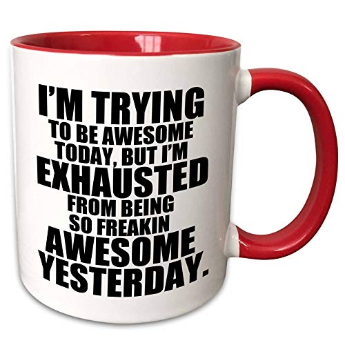 Lawenp I'm Trying To Be Awesome Today Taza negra de dos tonos, 11 oz